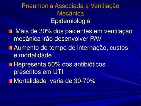 Ppt Pneumonia Associada A Ventila O Mec Nica O Diagn Stico