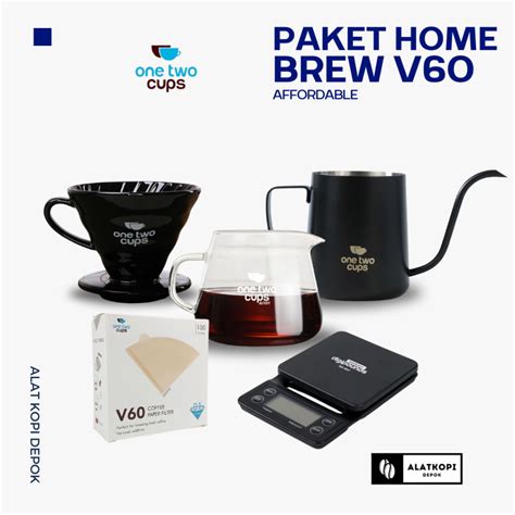 Jual Paket Alat Kopi V60 Manual Home Brew Set Dripper Timbangan Teko