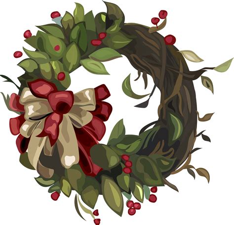 Christmas wreath illustration on transparent background. 33537231 PNG