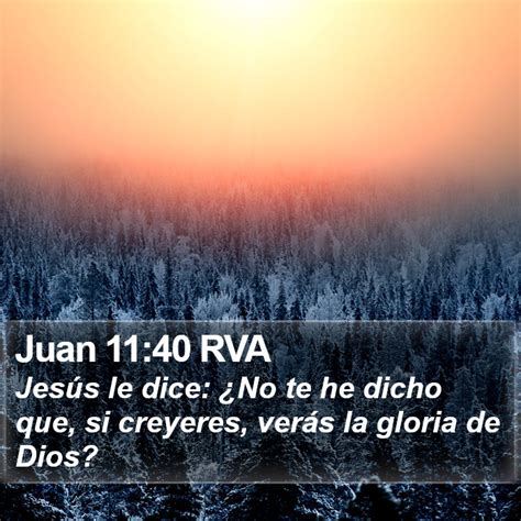 Juan 11 40 RVA Jesús le dice No te he dicho que si