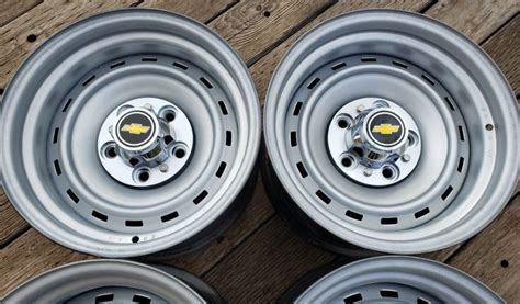 Set X Chevy Rally Rims Steel Wheels Lug C S For Sale