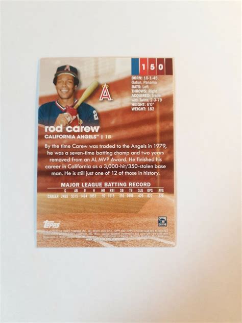 Topps Stadium Club Rod Carew For Sale Online Ebay