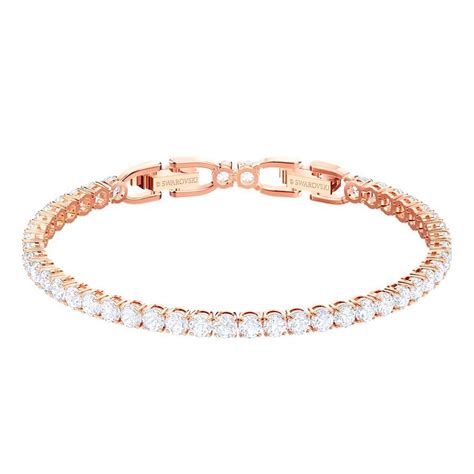 V Ng Eo Tay Swarovski Tennis Deluxe Bracelet Round Cut White Rose