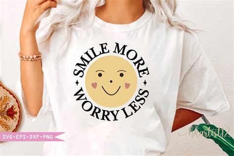 Smile More Worry Less Retro Svg Graphic By Hkartist12 · Creative Fabrica