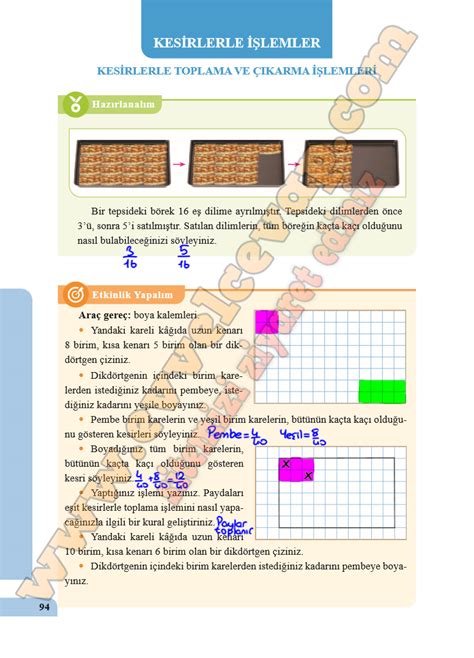 5 Sınıf Özgün Yayınları Matematik Ders Kitabı Cevapları Sayfa 94 95 96