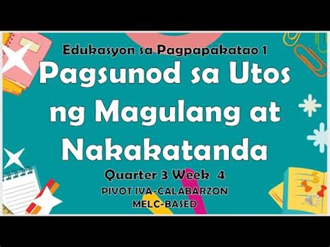 Pagsunod Sa Utos Ng Magulang At Nakakatanda Esp Q W Youtube Hot Sex