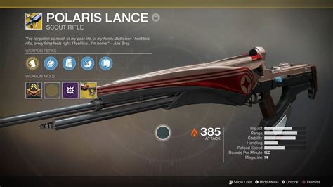 Destiny Polaris Lance Exotic Scout Rifle Drop Short Showcase