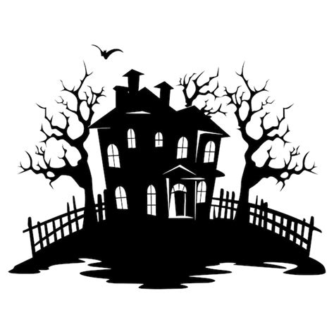 Ilustración vectorial del castillo de la casa embrujada de halloween