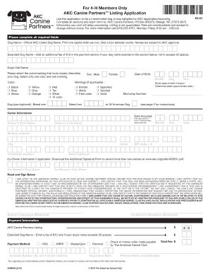 Fillable Online H Canine Partners Application Form Pdf Steamboat