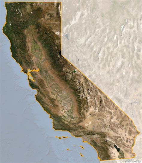 California satellite map | California map, Satellite maps, Us state map