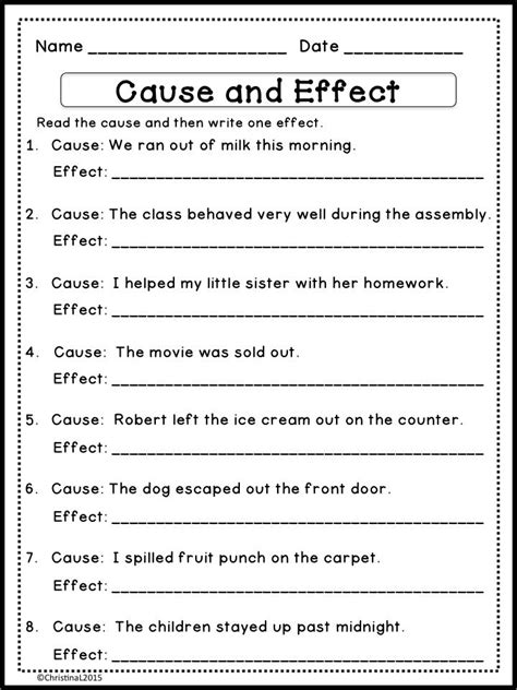 Activity Sheets For Grade 1 Cause And Effect