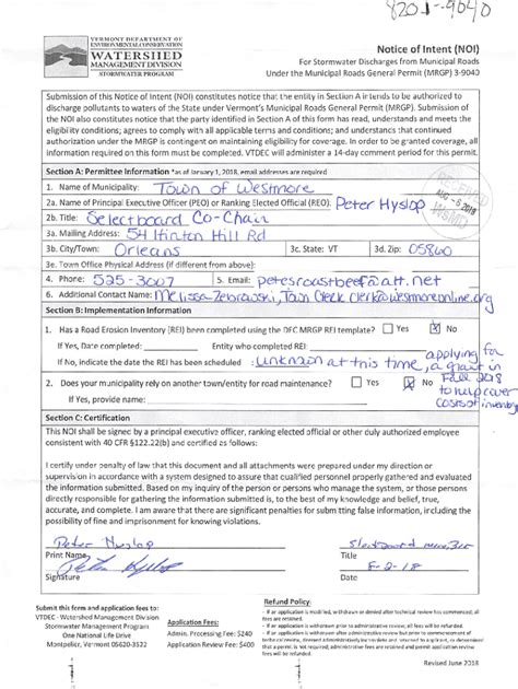 Fillable Online 1 Of 106 Permit Fact Sheet For The General Discharge