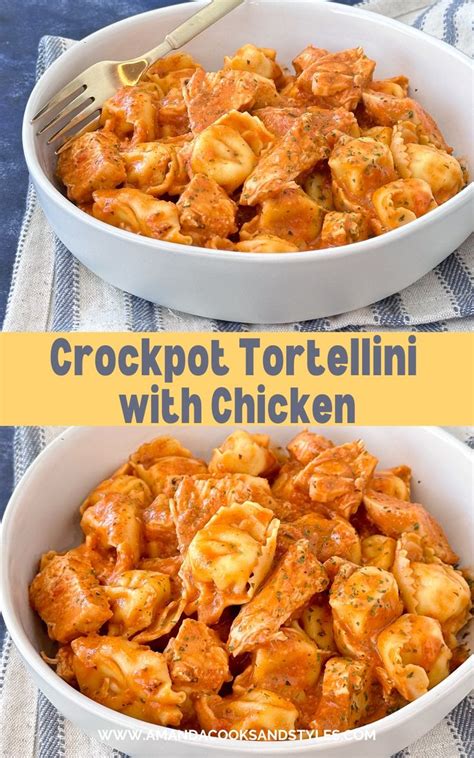 Crockpot Cheese Tortellini With Chicken Recipe In 2024 Crockpot Recipes Slow Cooker Chicken