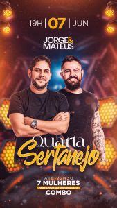 Flyer Jorge E Mateus Quarta Sertaneja Story Social Media Psd Edit Vel