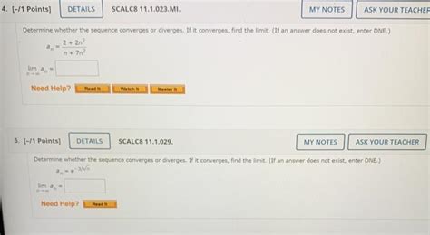 Solved Points Details Scalc Mi My Notes Chegg