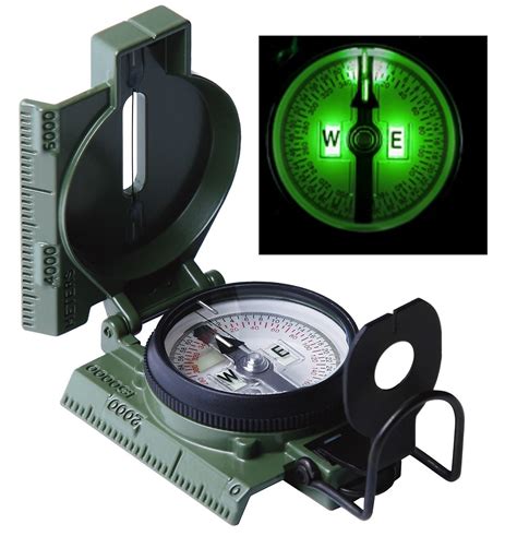 Gi Phosphorescent Lensatic Compass Od Glow In Dark Us Made Compasses