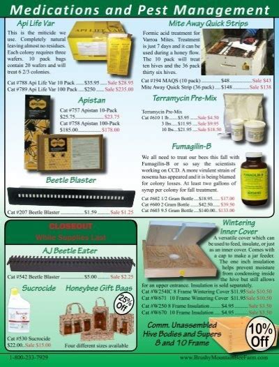 Medications and Pest Management - Brushy Mountain Bee Farm