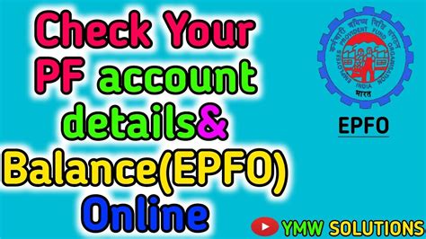 How To Check PF Account Details And Balance EPFO Online YouTube