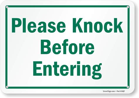 Smartsign 7 X 10 Inch “please Knock Before Entering” Sign With Pre