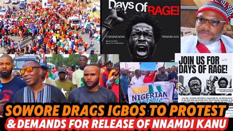 Sowore Drags Igbos To Protest As He Adds Nnamdi Kanu Release As One