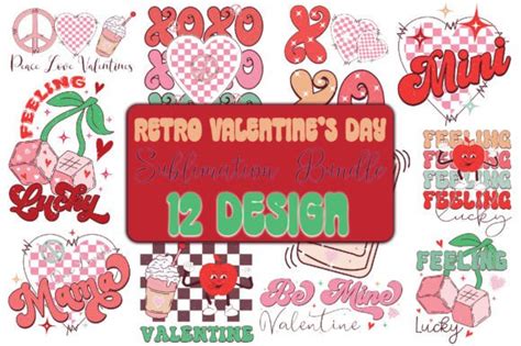 Retro Valentines Day Sublimation Bundle Graphic By Digital Art