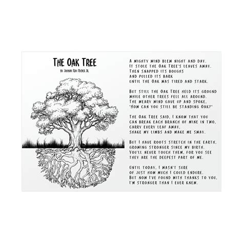 The Oak Tree Poem Rolled Posters Etsy