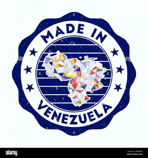 Made In Venezuela Country Round Stamp Seal Of Venezuela With Border