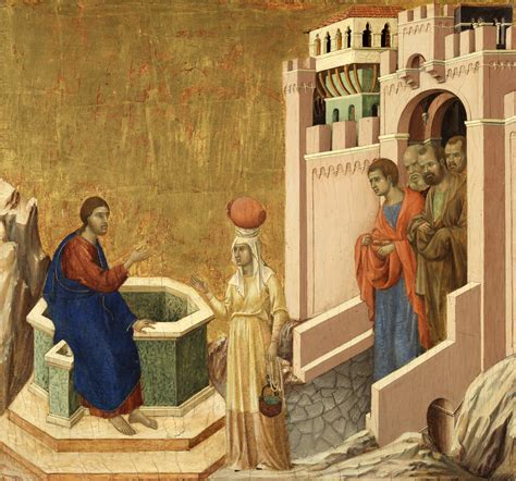 Cristo Y La Samaritana Duccio Di Buoninsegna Museo Nacional Thyssen