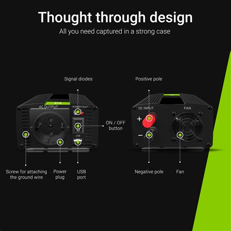 Green Cell 24V 230V 1500W Modyfikowana sinusoida Przetwornica napięcia