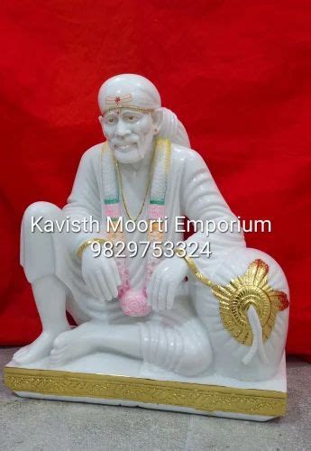 Traditional Hindu White Marble Dwarkamai Baba Statue For Worship At Rs