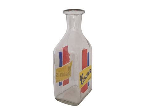 Vintage Casanis Anisette Glass Bottle French Bistro Water Carafe Mid