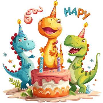 Happy Birthday Dinosaur Clipart Brontosaurus Tyrannosaurus Happy Png