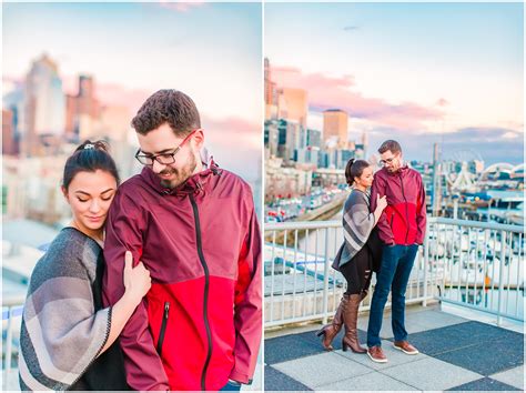 Sunset Downtown Seattle Waterfront Anniversary Session Stephan And Ale