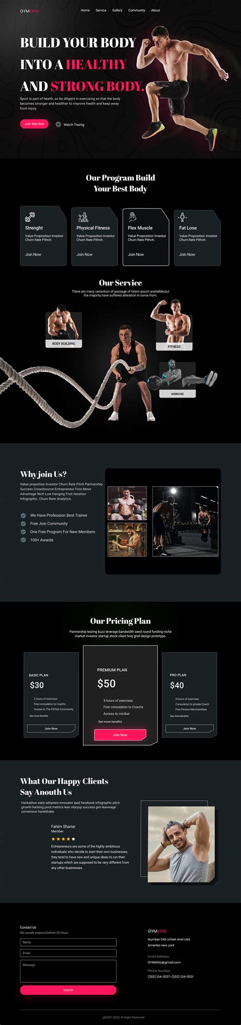 Gymking Fitness Landing Page💪 On Behance