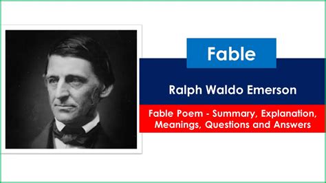 Fable Poem Summary Explanation Meanings Questions And Answers