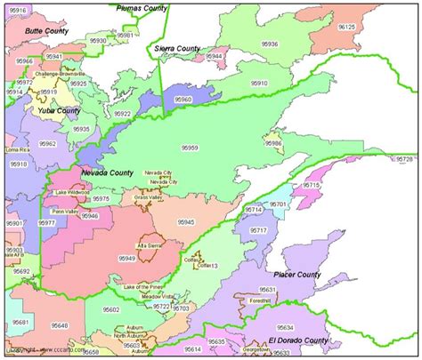 Nevada County Zip Code Map - Nevada City Zip Codes