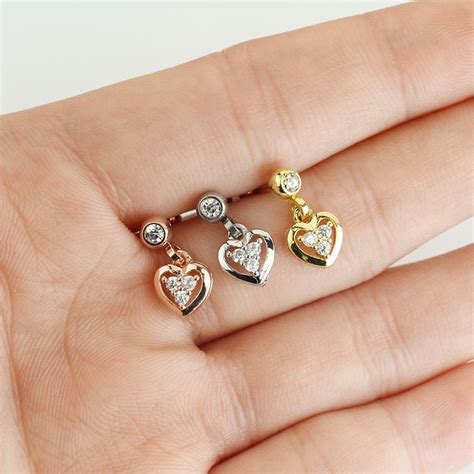 Tragus Ohr Piercing Stecker Helix Cartilage Barbell Herz Heart Zirkonia