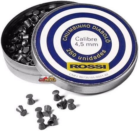 Chumbinho Rossi Match Diabolô Calibre 4 5mm embalagem 250