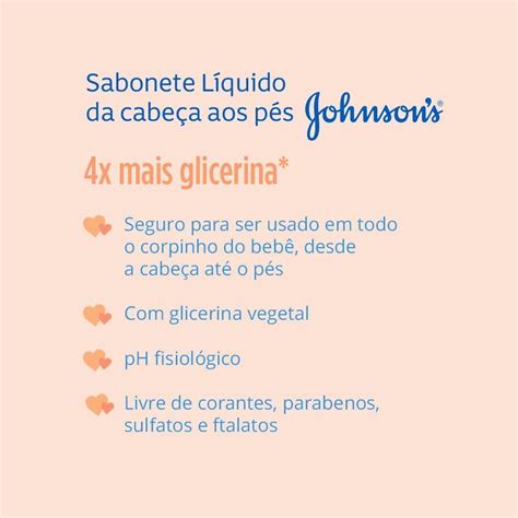 Sabonete Líquido de Glicerina JOHNSON S Baby Da Cabeça aos Pés 200 ml