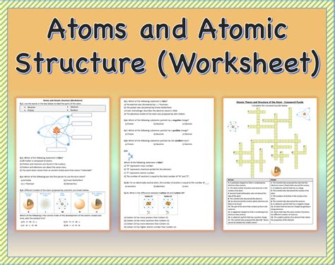 Atoms And Atomic Structure Worksheet Printable And Distance