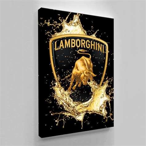 Lambo Logo Acrylic Glass Effect Wall Decor Lambo Canvas Art ...