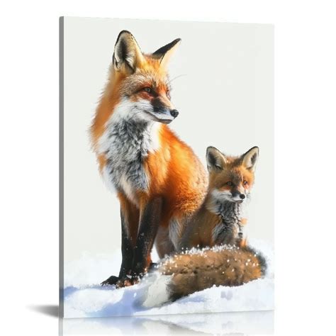 Onetech Fox Canvas Wall Art For Bedroom Living Room Kitchen Wall Decor