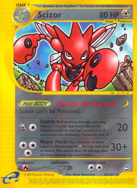 Pok Mon E Card Series Aquapolis Card Scizor Standard Arcade Game