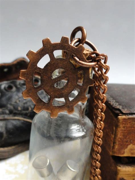 Unisex Steampunk Jewelry Steampunk Necklace Glass Vial Etsy