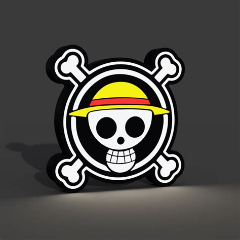 STL file One Piece Luffy Skull Lightbox LED Lamp 💀・3D printing idea to ...