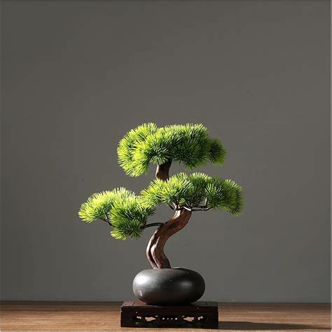 Amazon de Künstlicher Bonsai Baum künstlicher Bonsai Kiefernbaum mit