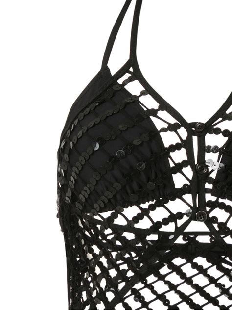 Amir Slama Mesh Panels Swimsuit Black Farfetch