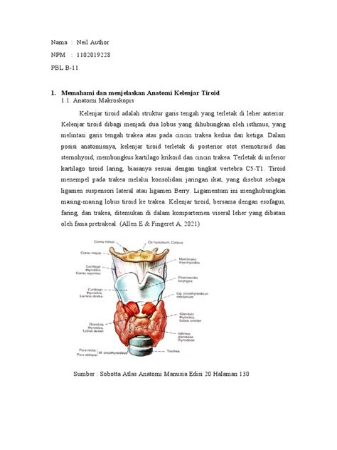 Anatomi Histologi Fisiologi Dan Kelainan Kelenjar Tiroid Pdf