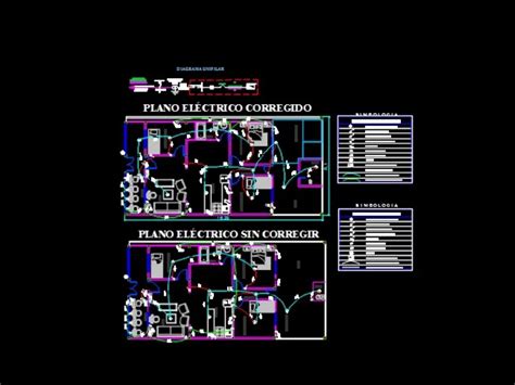 Plano Electrico Sencillo De Una Vivienda En AutoCAD Librería CAD