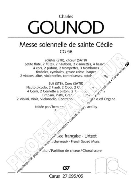 Messe Solennelle De Sainte Cecile By Charles Francois Gounod Stb Sheet Music Sheet Music Plus